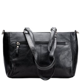 A. Eriksson Oy, Nagu Nava | Nahkainen olkalaukku (sis. pitk&auml;n hihnan), musta