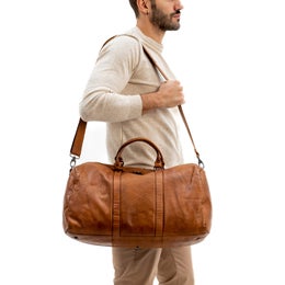 Gianni Conti Oliver - Nahkainen matkakassi (50cm), konjakki