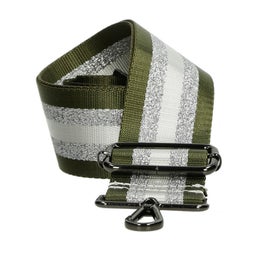 Enrico Benetti leve&auml; olkahihna  (pituus 150cm, leveys 5cm) | vihre&auml;/hopea