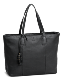 House of  Nordic nahkainen tilava shopperi tablettiosastolla | 3030135 musta