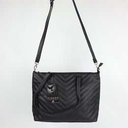 Pigeon Collection - tikkikoristeinen olkalaukku (sis. pitk&auml;n hihnan) | 41270K musta