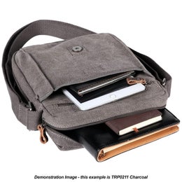 Troop London - Canvaskankainen olkalaukku | 0211 harmaa