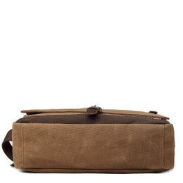 Troop London - Canvaskankainen A4 l&auml;pp&auml;laukku tablettitaskulla | 0443 ruskea