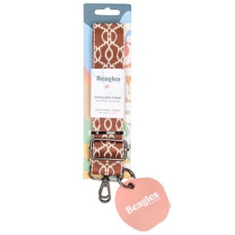 Beagles | Olka-/k&auml;nnykk&auml;hihna (pituus 140cm, leveys 3,7cm), ruskea/kuosi