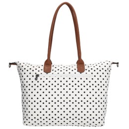 Charm London | Iso olkalaukku (PC 15,6") , sis. pitk&auml;n hihnan | Valkoinen/musta pallo