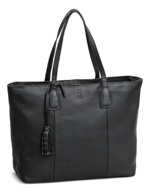 House of  Nordic nahkainen tilava shopperi tablettiosastolla | 3030135 musta