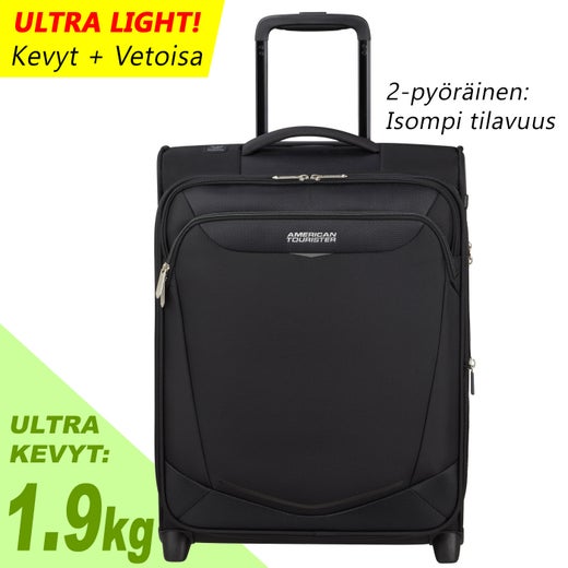 American Tourister SummerRide | Laajennettava 2-py&ouml;r&auml;inen XL lentolaukku 55cm (44.5-48.5L, 1,9kg) | Black
