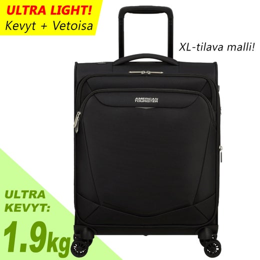 American Tourister SummerRide | Laajennettava XL lentolaukku 55cm (43-47L, 1,9kg) | Black
