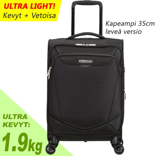 American Tourister SummerRide | Laajennettava cabin KLM 55x35x22-25cm (1,9kg) | Black